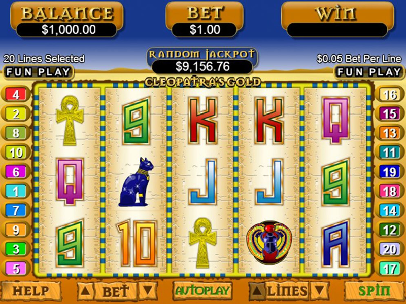 Cleopatra's Gold Base Game and key symbols