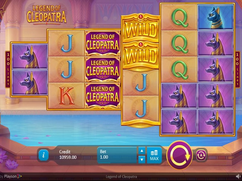 Legend of Cleopatra Game screen and symbols